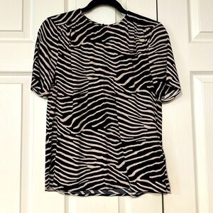H & M black and tan zebra blouse
